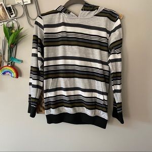 Long Sleeve T-shirt Hoodie With Stripes